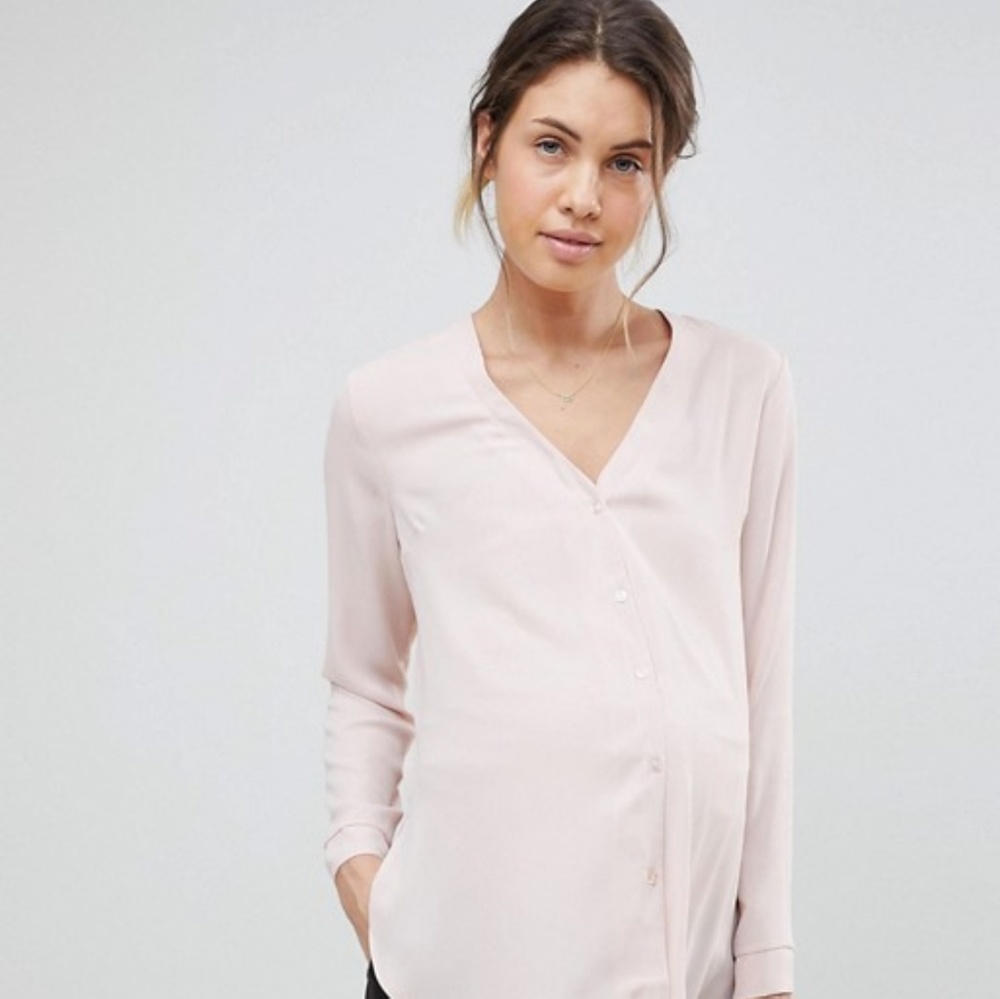 Asos design maternity v neck blouse